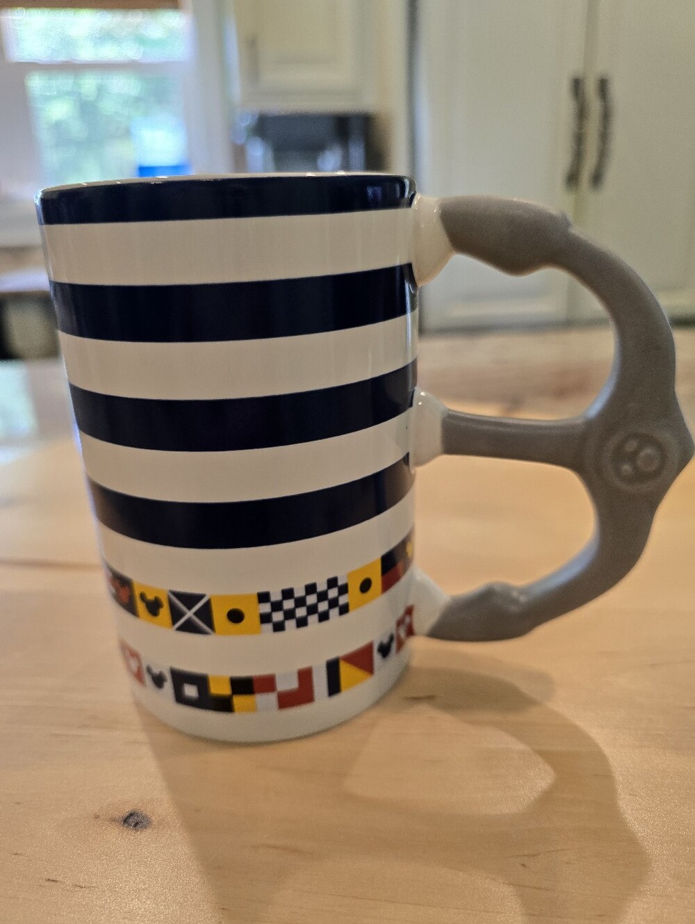 Disney Mickey Icon Nautical Striped Coffee Mug